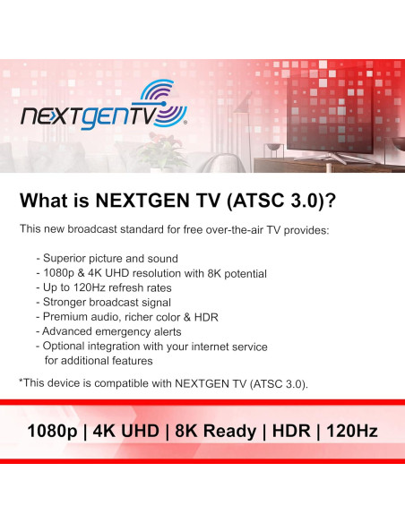 Amplificador de Antena de TV Interior GE 42178, Bajo Ruido, HD