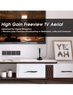 Antena HDTV August DTA240 Digital Portátil 80 km Alcance 2