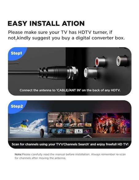 Antena de TV Digital AeroSign 650 Millas 4K HD Amplificada