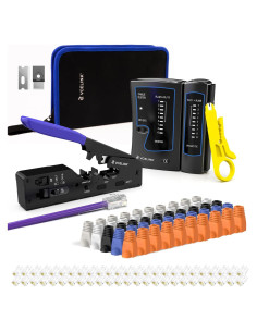 Kit de Herramientas de Crimpado RJ45 VCELINK con 50 Conectores Cat6