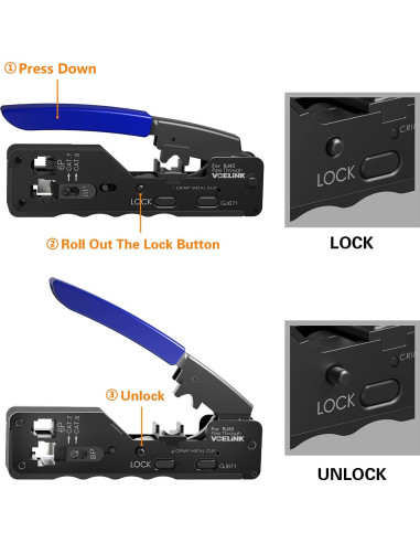 Kit de Crimpado RJ45 VCELINK Cat6/Cat7 con Probador y Pelacables