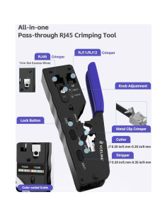 Kit de Herramientas de Crimpado RJ45 VCELINK con 50 Conectores Cat6 2