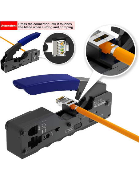 Kit de Crimpado RJ45 VCELINK Cat6/Cat7 con Probador y Pelacables