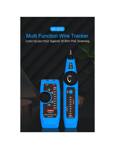 Probador de Cable de Red RockyMars NF-810 RJ11 RJ45 PoE