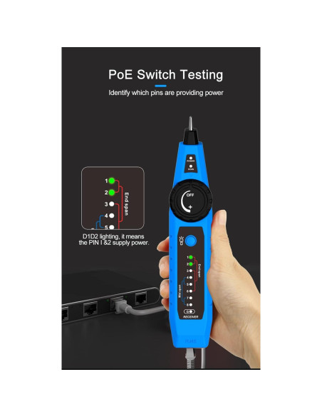 Probador de Cable de Red RockyMars NF-810 RJ11 RJ45 PoE