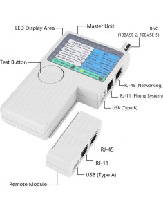 Probador de Cable de Red 4 en 1 iMBAPrice RJ11 RJ45 USB BNC 2