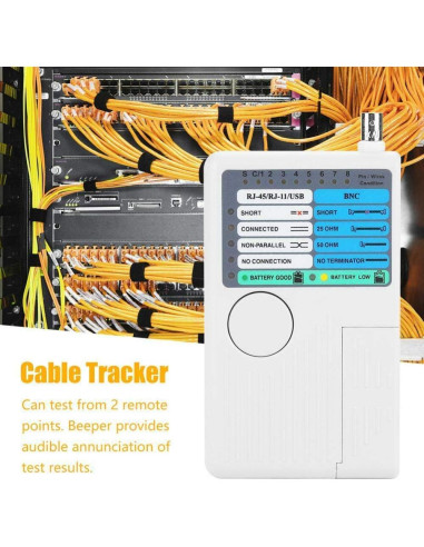 Probador de Cable de Red 4 en 1 iMBAPrice RJ11 RJ45 USB BNC