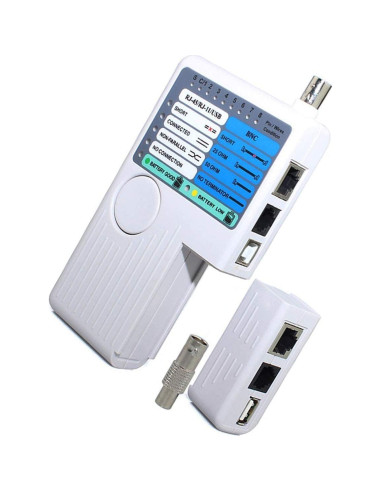 Probador de Cable de Red 4 en 1 iMBAPrice RJ11 RJ45 USB BNC