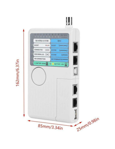Probador de Cable de Red 4 en 1 iMBAPrice RJ11 RJ45 USB BNC