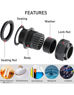 Cable Gland Otdorpatio 3/4" IP68 Impermeable 5 Pack 2