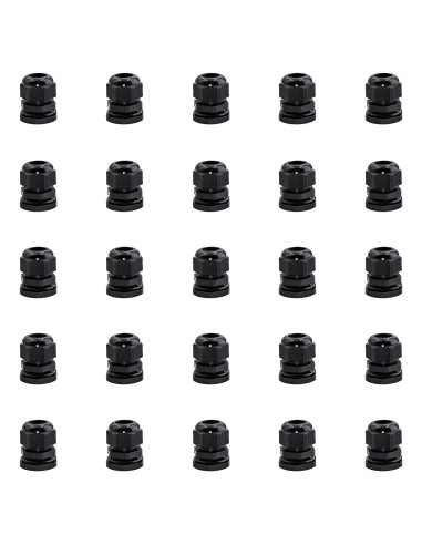 Paquete de 25 Conectores de Cable Ajustables Juasky PG7 Nylon