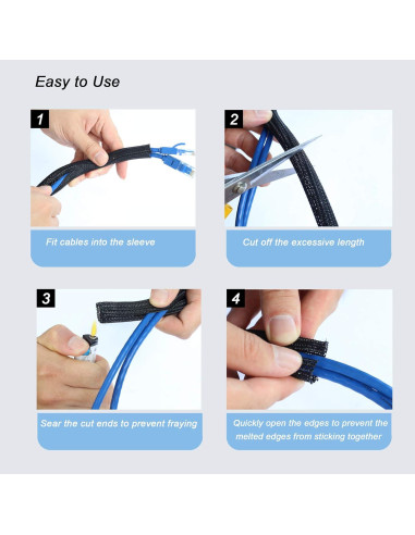 CrocSee Manga de Gestión de Cables 7,62 m Negro