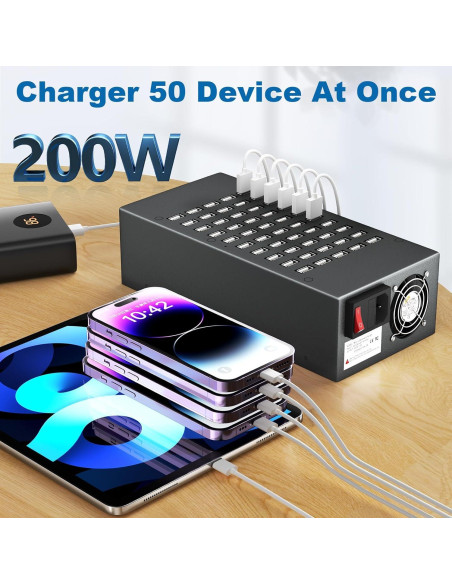 Estación de Carga USB Rápida RUANSZZ 50 Puertos 200W