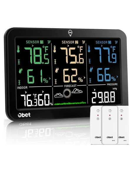 Estación Meteorológica Inalámbrica OBET B66 con 3 Sensores