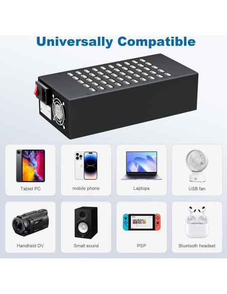 Estación de Carga USB Rápida RUANSZZ 50 Puertos 200W