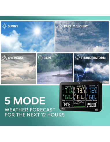 Estación Meteorológica Inalámbrica OBET B66 con 3 Sensores
