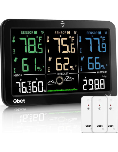 Estación Meteorológica Inalámbrica OBET B66 con 3 Sensores