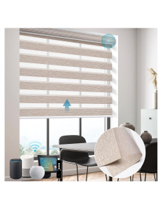 Persianas Zebra Motorizadas SmartWings 50% Oscurecimiento Dorado