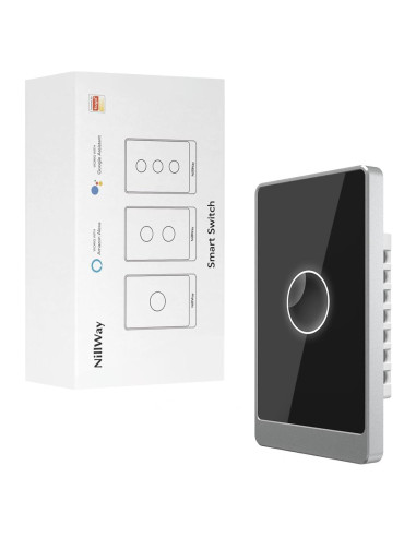 Interruptor de Luz Inteligente NillWay WiFi 1 Gang Negro