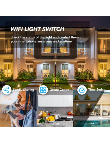 Interruptor de Luz Inteligente NillWay WiFi 1 Gang Negro