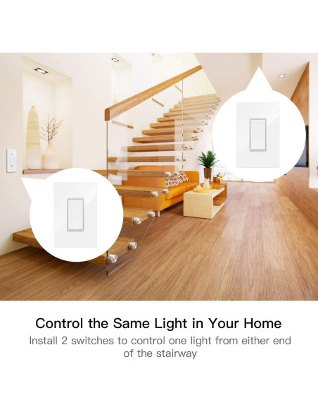 Interruptor Inteligente TREATLIFE 3 Vías WiFi 2.4GHz Paquete de 4 Interruptor Inteligente TREATLIFE 3 Vías WiFi 2.4GHz Paquete de 4