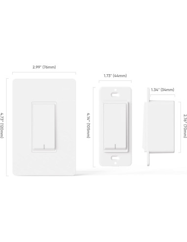 Interruptor Inteligente TREATLIFE 3 Vías WiFi 2.4GHz Paquete de 4