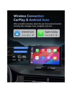 Pantalla Carplay VUDDIG 4K 22,86 cm con Cámara 1080P 2