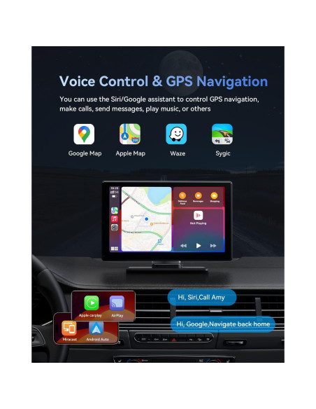 Pantalla Carplay VUDDIG 4K 22,86 cm con Cámara 1080P Pantalla Carplay VUDDIG 4K 22,86 cm con Cámara 1080P