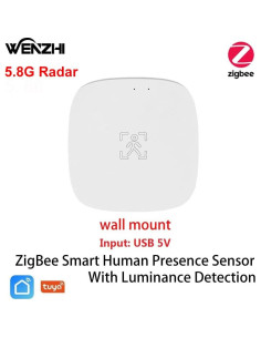 Sensor de Presencia WenzhiIoT Zigbee 5.8GHz Radar MmWave 2