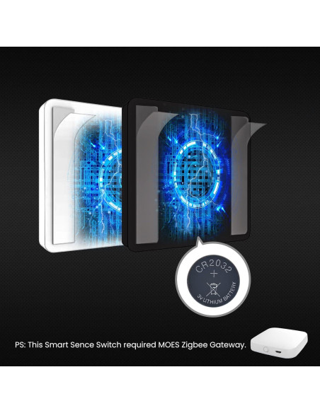 Interruptor de Escena Inteligente Inalámbrico MOES 4 Gang Blanco