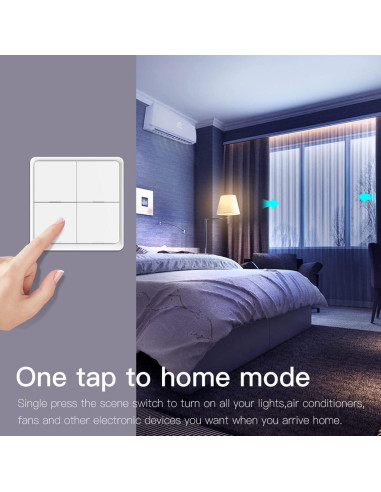 Interruptor de Escena Inteligente Inalámbrico MOES 4 Gang Blanco