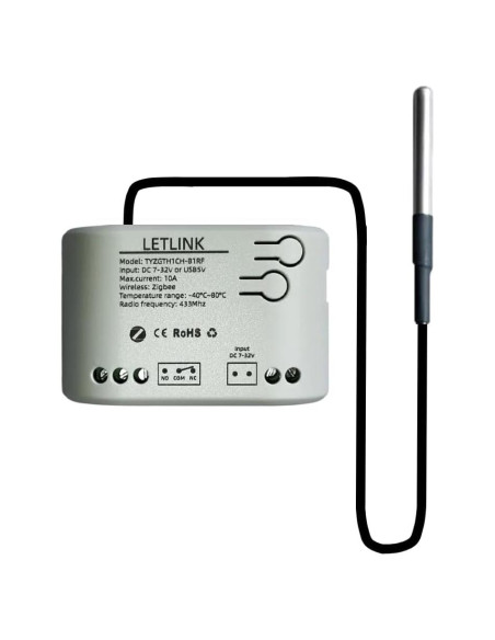 Controlador de Temperatura Zigbee Baolan DC 7-32V con Sonda Extendible