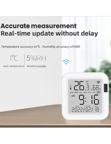 Sensor de Temperatura y Humedad WiFi SENCKIT TH16-M LCD