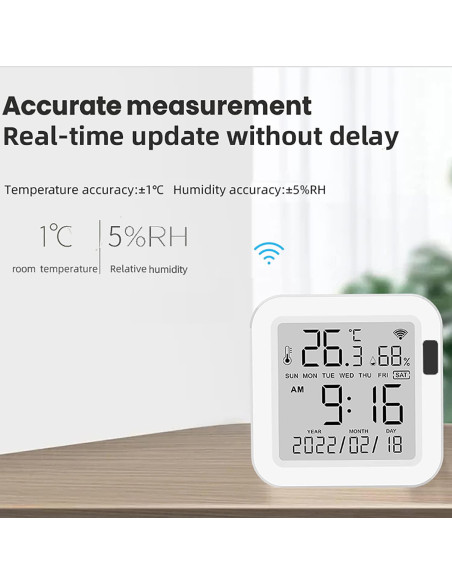 Sensor de Temperatura y Humedad WiFi SENCKIT TH16-M LCD