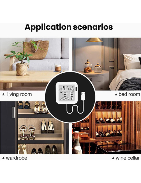 Sensor de Temperatura y Humedad WiFi SENCKIT TH16-M LCD