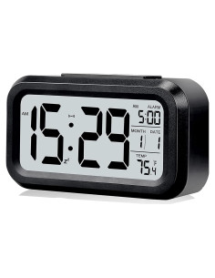 Reloj Despertador Digital QKUDNGHY LCD con Luz Nocturna