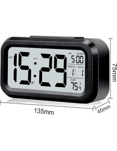 Reloj Despertador Digital QKUDNGHY LCD con Luz Nocturna 2