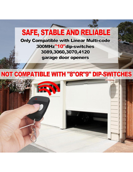 Control Remoto de Puerta de Garaje Kingdder 3 Piezas 300MHz
