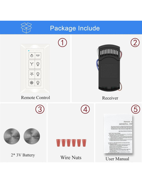 Control Remoto Universal WiFi para Ventiladores de Techo UBORSY Control Remoto Universal WiFi para Ventiladores de Techo UBORSY