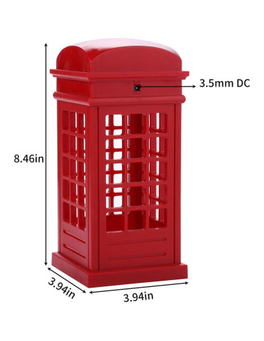 Lámpara de Noche LED Táctil Artyea Cabina Telefónica Vintage