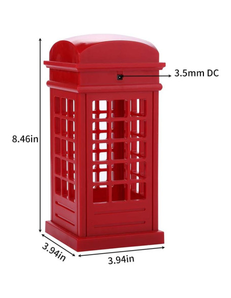 Lámpara de Noche LED Táctil Artyea Cabina Telefónica Vintage