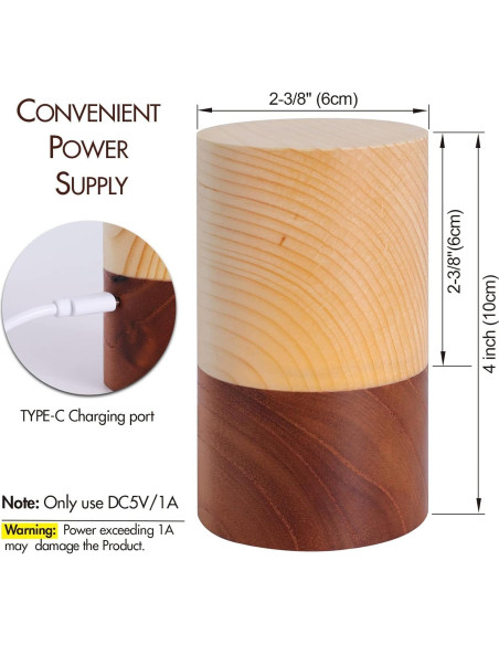 Lámpara LED Portátil de Madera GOODTAC con Sensor Táctil