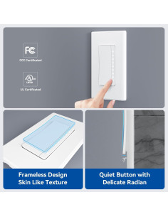 Interruptor Regulador Digital ELEGRP 150W LED Blanco Mate 2