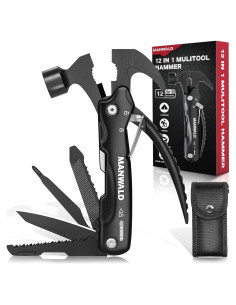 Martillo Multiherramienta MANWALD 12 en 1 Accesorios Camping