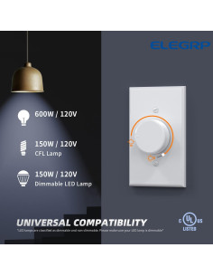 Regulador Digital de Brillo ELEGRP para Bombillas LED y CFL 2