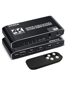 Conmutador HDMI 4K Koopman MOSOY 4 Puertos Control Remoto