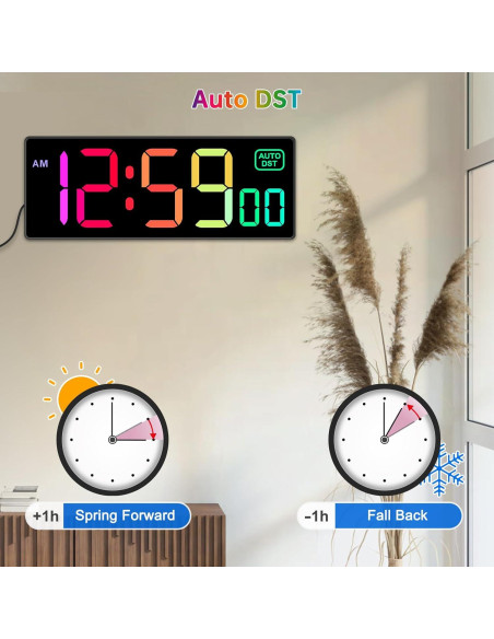 Reloj de Pared Digital Soobest 10.2" RGB con Control Remoto