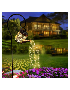 Regadera Solar ZKLiLi con Luces Decorativas para Jardín 104 cm