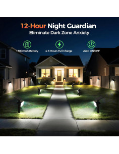 Luces Spot Solares Fratink 92 LEDs IP67 Jardín Paquete de 6 2