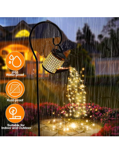 Regadera Solar ZKLiLi con Luces Decorativas para Jardín 104 cm 2